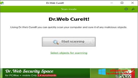 Ekrānuzņēmums Dr.Web CureIt Windows 8