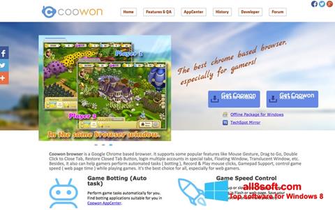 Ekrānuzņēmums Coowon Browser Windows 8