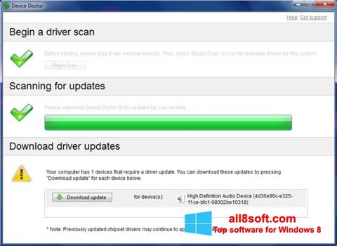 Ekrānuzņēmums Device Doctor Windows 8