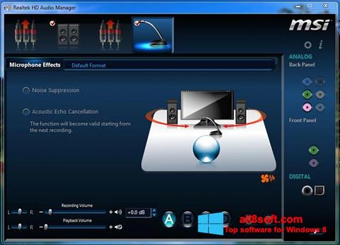 Ekrānuzņēmums Realtek Audio Driver Windows 8