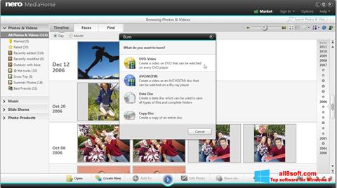 Ekrānuzņēmums Nero MediaHome Windows 8
