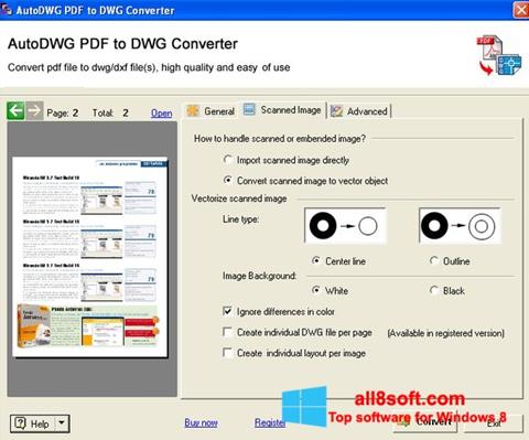 Ekrānuzņēmums PDF to DWG Converter Windows 8