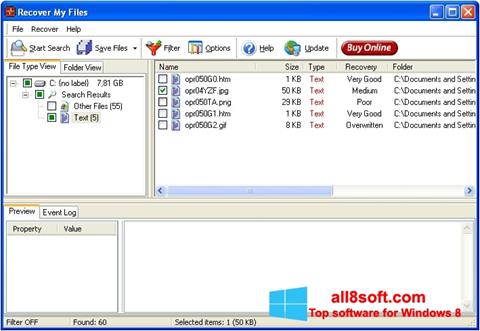 Ekrānuzņēmums Recover My Files Windows 8