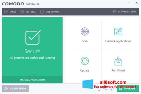 Ekrānuzņēmums Comodo Antivirus Windows 8