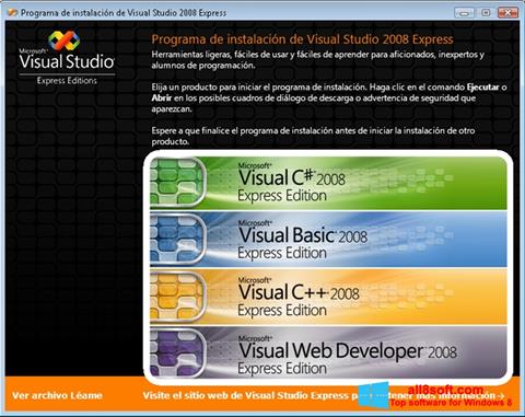 Ekrānuzņēmums Microsoft Visual Studio Express Windows 8