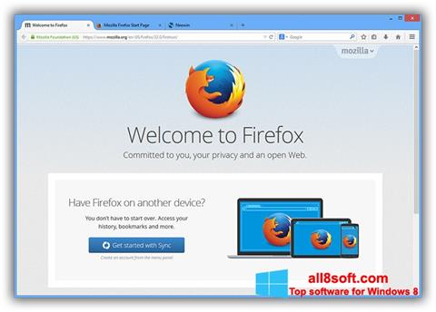 Ekrānuzņēmums Mozilla Firefox Offline Installer Windows 8