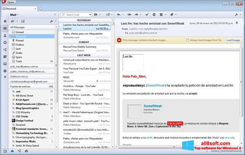 Ekrānuzņēmums Opera Mail Windows 8