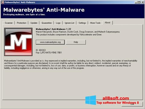 Ekrānuzņēmums Malwarebytes Anti-Malware Free Windows 8
