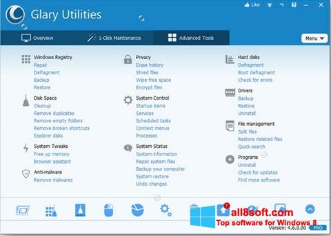 Ekrānuzņēmums Glary Utilities Pro Windows 8
