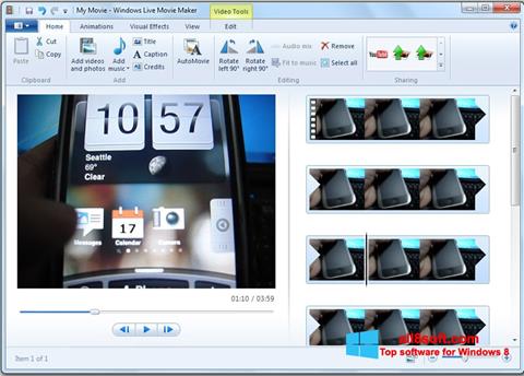 Ekrānuzņēmums Windows Live Movie Maker Windows 8
