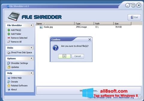 Ekrānuzņēmums File Shredder Windows 8