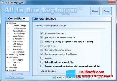 Ekrānuzņēmums Keylogger Windows 8