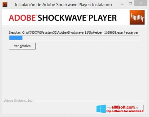 Ekrānuzņēmums Adobe Shockwave Player Windows 8