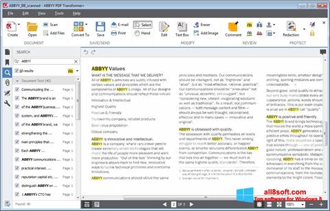 Ekrānuzņēmums ABBYY PDF Transformer Windows 8