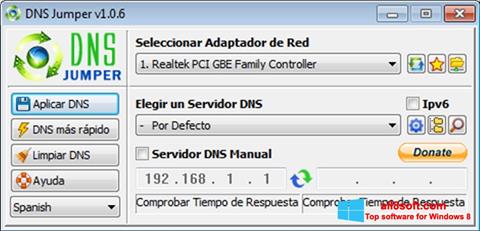 Ekrānuzņēmums DNS Jumper Windows 8