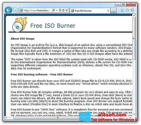 Ekrānuzņēmums ISO Burner Windows 8