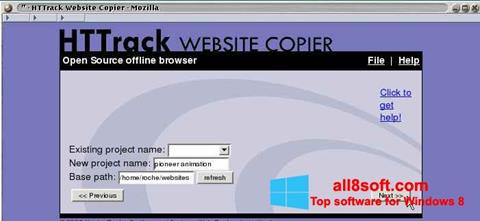 Ekrānuzņēmums HTTrack Website Copier Windows 8