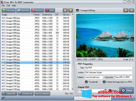 Ekrānuzņēmums Image To PDF Converter Windows 8
