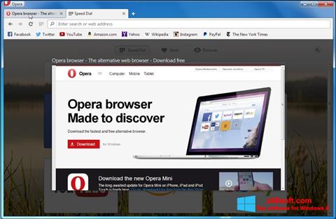 Ekrānuzņēmums Opera Developer Windows 8
