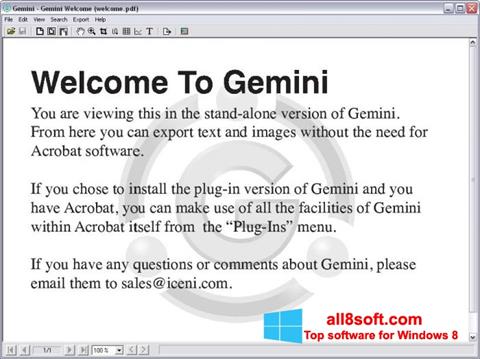 Ekrānuzņēmums Gemini Windows 8
