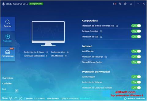 Ekrānuzņēmums Baidu Antivirus Windows 8