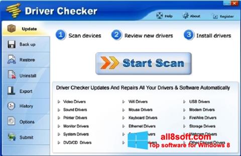Ekrānuzņēmums Driver Checker Windows 8