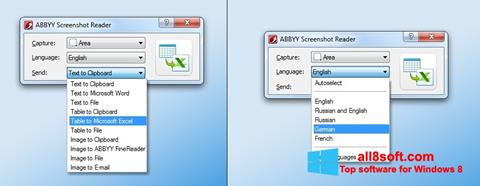 Ekrānuzņēmums ABBYY Screenshot Reader Windows 8