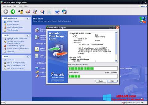 Ekrānuzņēmums Acronis True Image Windows 8