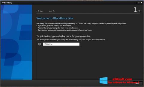 Ekrānuzņēmums BlackBerry Link Windows 8