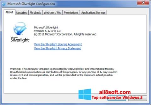 Ekrānuzņēmums Microsoft Silverlight Windows 8