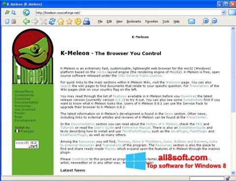 Ekrānuzņēmums K-Meleon Windows 8