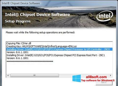 Ekrānuzņēmums Intel Chipset Device Software Windows 8