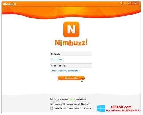 Ekrānuzņēmums Nimbuzz Windows 8