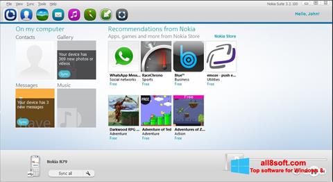 Ekrānuzņēmums Nokia PC Suite Windows 8