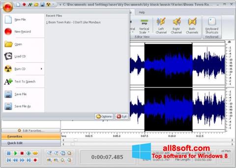 Ekrānuzņēmums Free Audio Editor Windows 8