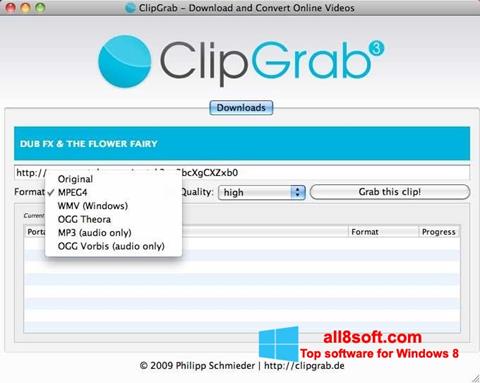 Ekrānuzņēmums ClipGrab Windows 8
