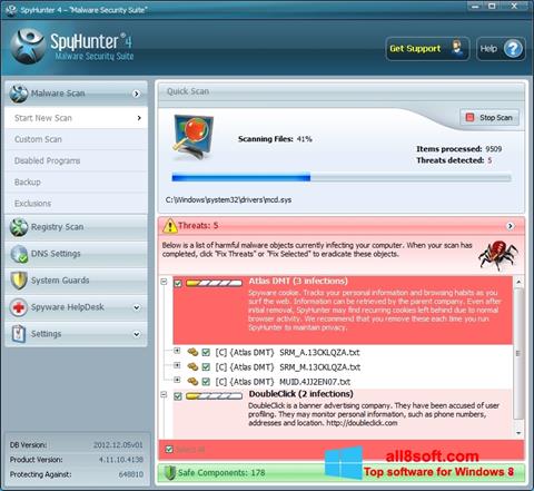 Ekrānuzņēmums SpyHunter Windows 8