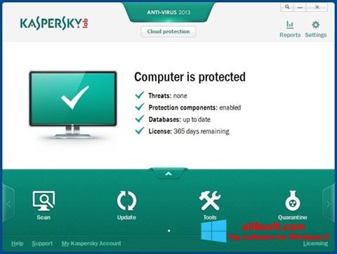 Ekrānuzņēmums Kaspersky AntiVirus Windows 8
