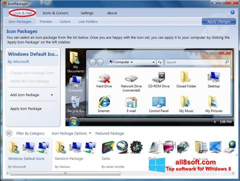 Ekrānuzņēmums IconPackager Windows 8