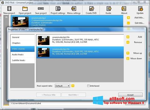 Ekrānuzņēmums DVD Flick Windows 8