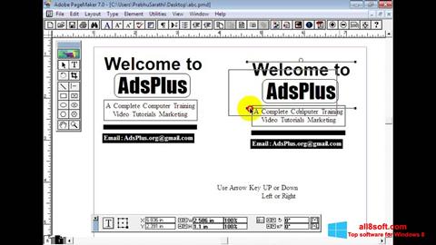 Ekrānuzņēmums Adobe PageMaker Windows 8