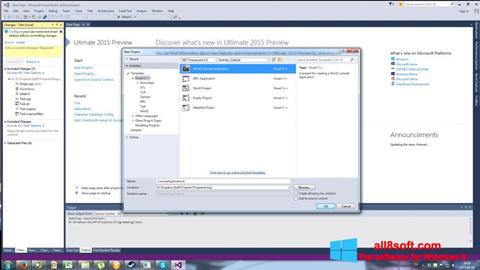 Ekrānuzņēmums Microsoft Visual Basic Windows 8