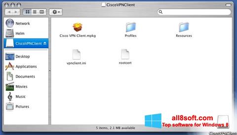Ekrānuzņēmums Cisco VPN Client Windows 8