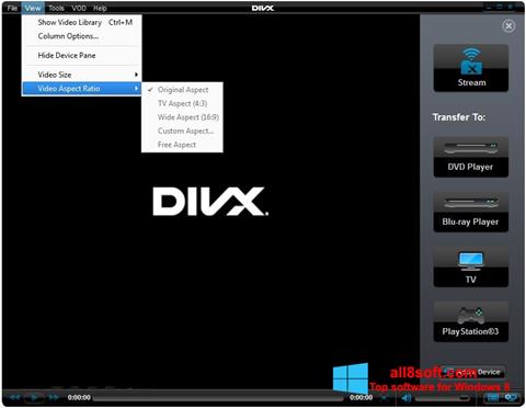 Ekrānuzņēmums DivX Player Windows 8