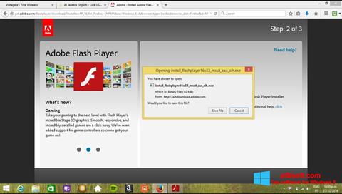 Ekrānuzņēmums Adobe Flash Player Windows 8
