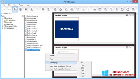 Ekrānuzņēmums PDF24 Creator Windows 8