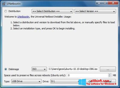 Ekrānuzņēmums UNetbootin Windows 8