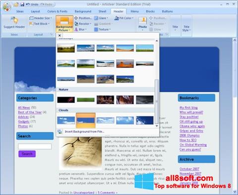 Ekrānuzņēmums Artisteer Windows 8