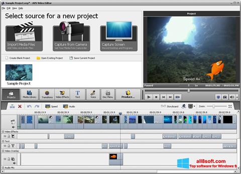Ekrānuzņēmums AVS Video Editor Windows 8