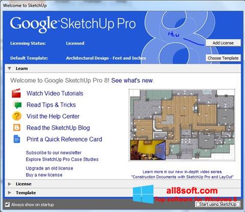 Ekrānuzņēmums Google SketchUp Pro Windows 8